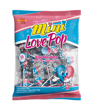 Mini Flat Love Pop Cotton Candy - 