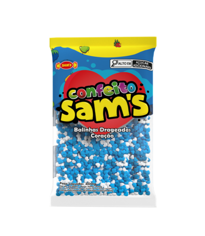 Confeito Sam’s Azul Colorido (framboesa) - 