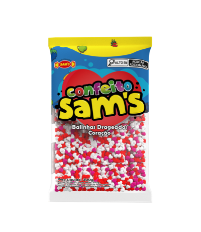 Confeito Sam’s Vermelho Colorido (morango) - 